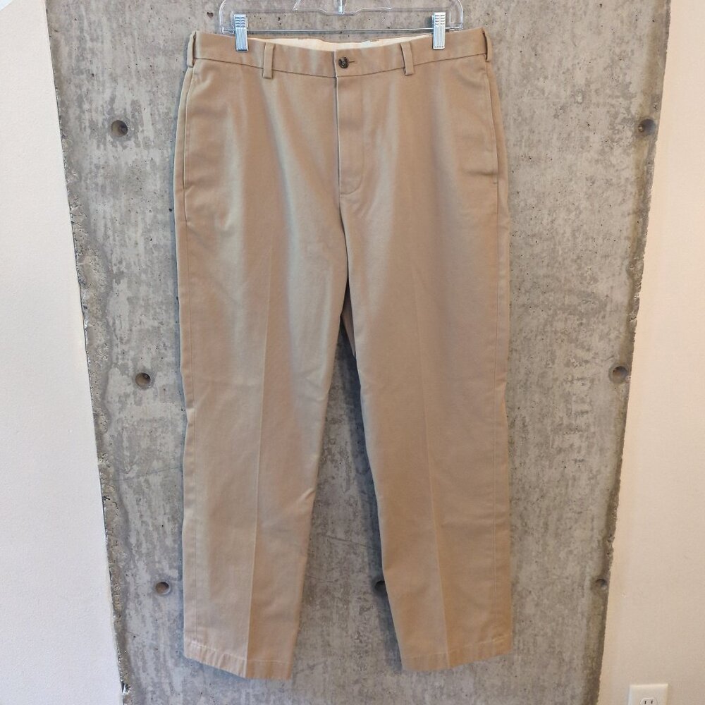 Brooks Brothers Mens 35x32 (meas 34x31) Khaki Advantage Chino Clark Dress Pants